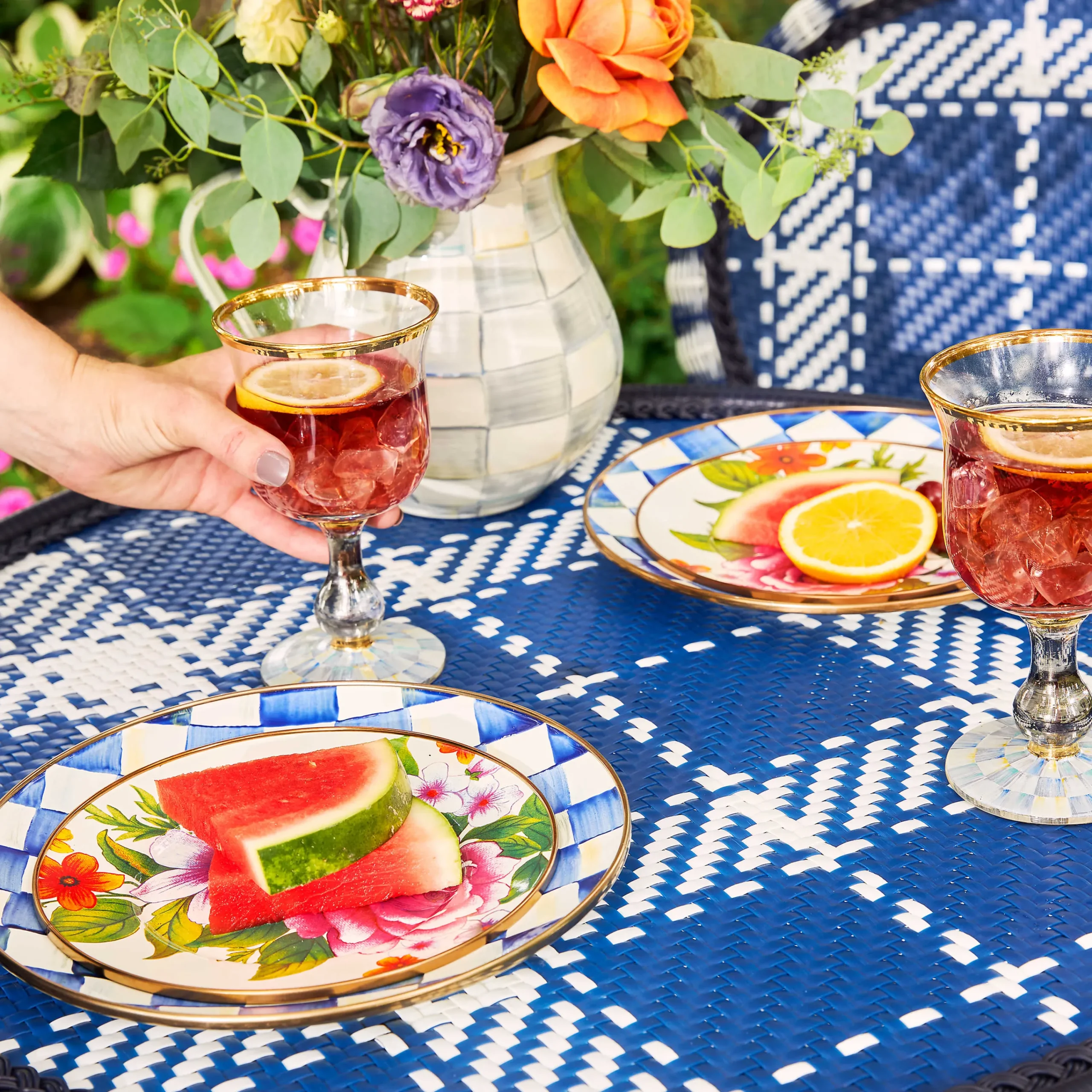 MacKenzie-Childs Royal Check Enamel Salad/Dessert Plate* Outdoor Entertaining