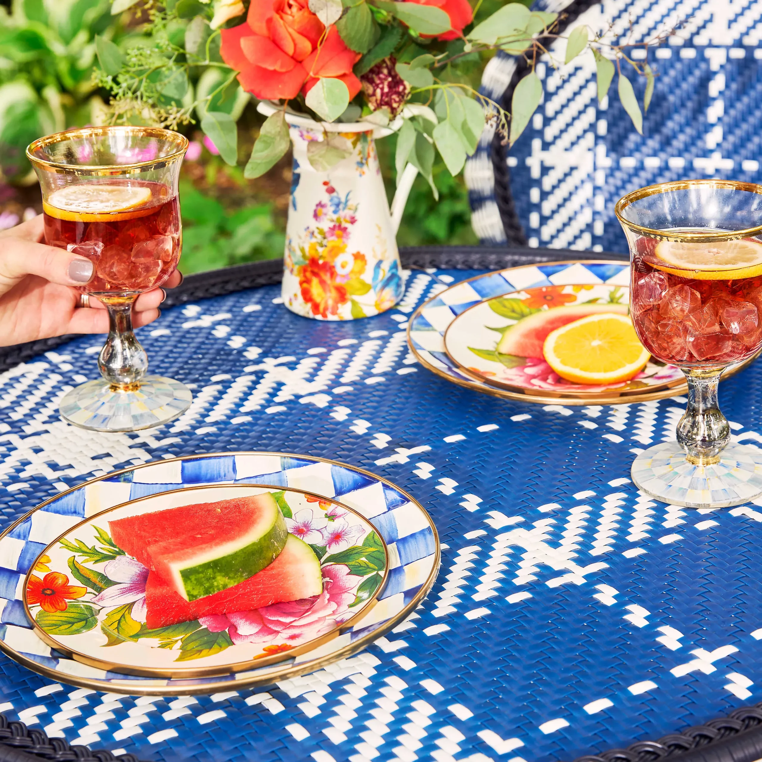 MacKenzie-Childs Royal Check Enamel Salad/Dessert Plate* Outdoor Entertaining