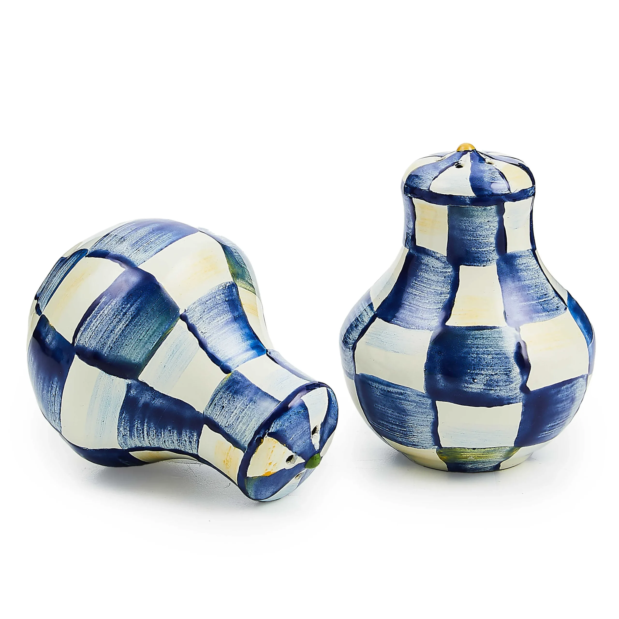 MacKenzie-Childs Royal Check Enamel Salt & Pepper Shakers* Outdoor Entertaining