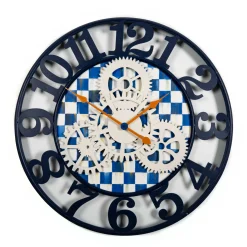 MacKenzie-Childs Royal Check Farmhouse Wall Clock - Large* Room Accents