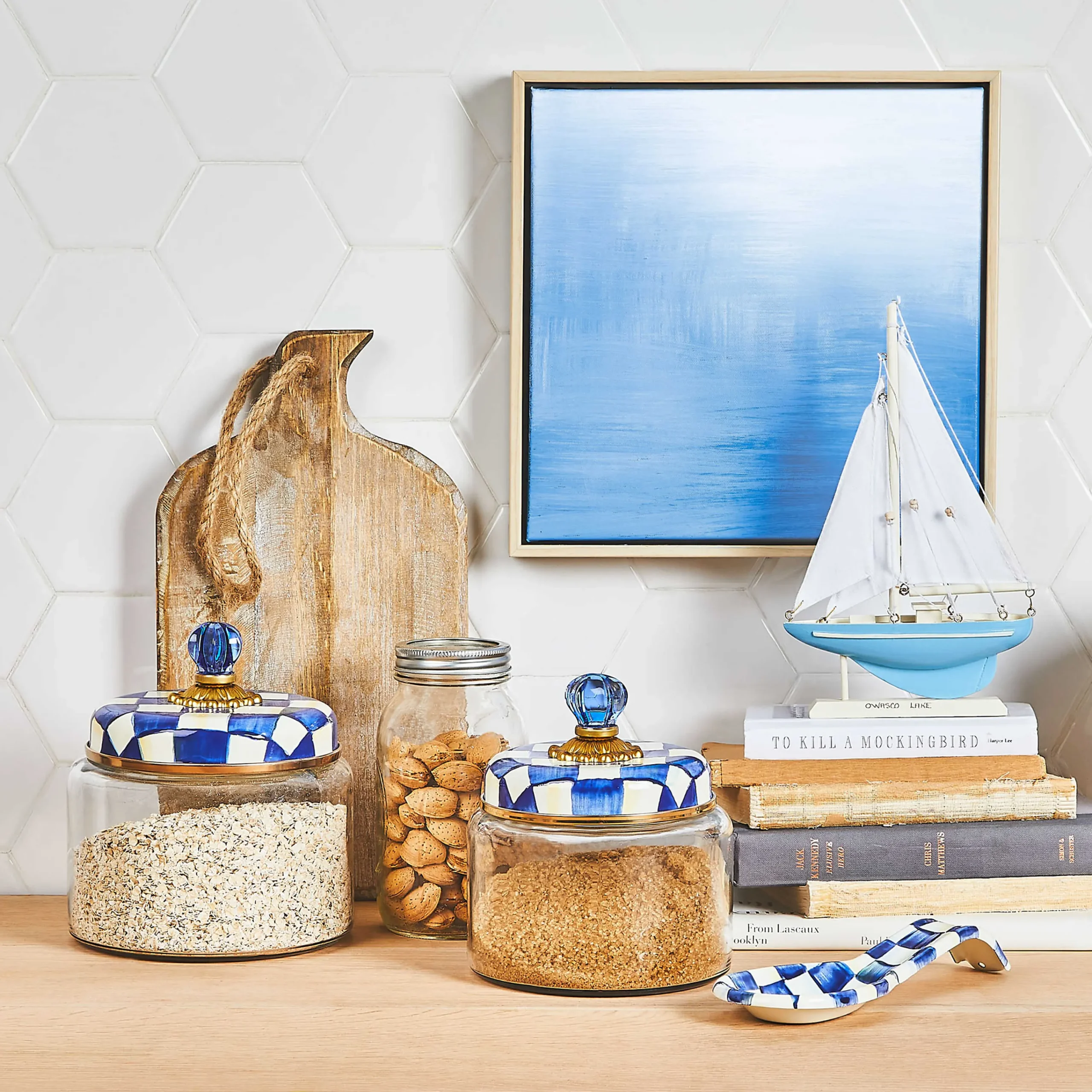 MacKenzie-Childs Royal Check Kitchen Canister - Medium* Room Accents