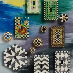 MacKenzie-Childs Royal Check Round Knob* Room Accents