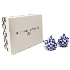 MacKenzie-Childs Royal Check Teapot Salt & Pepper Set* Outdoor Entertaining