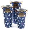 MacKenzie-Childs Royal Star Flower Buckets - Set Of 3* Pots & Planters