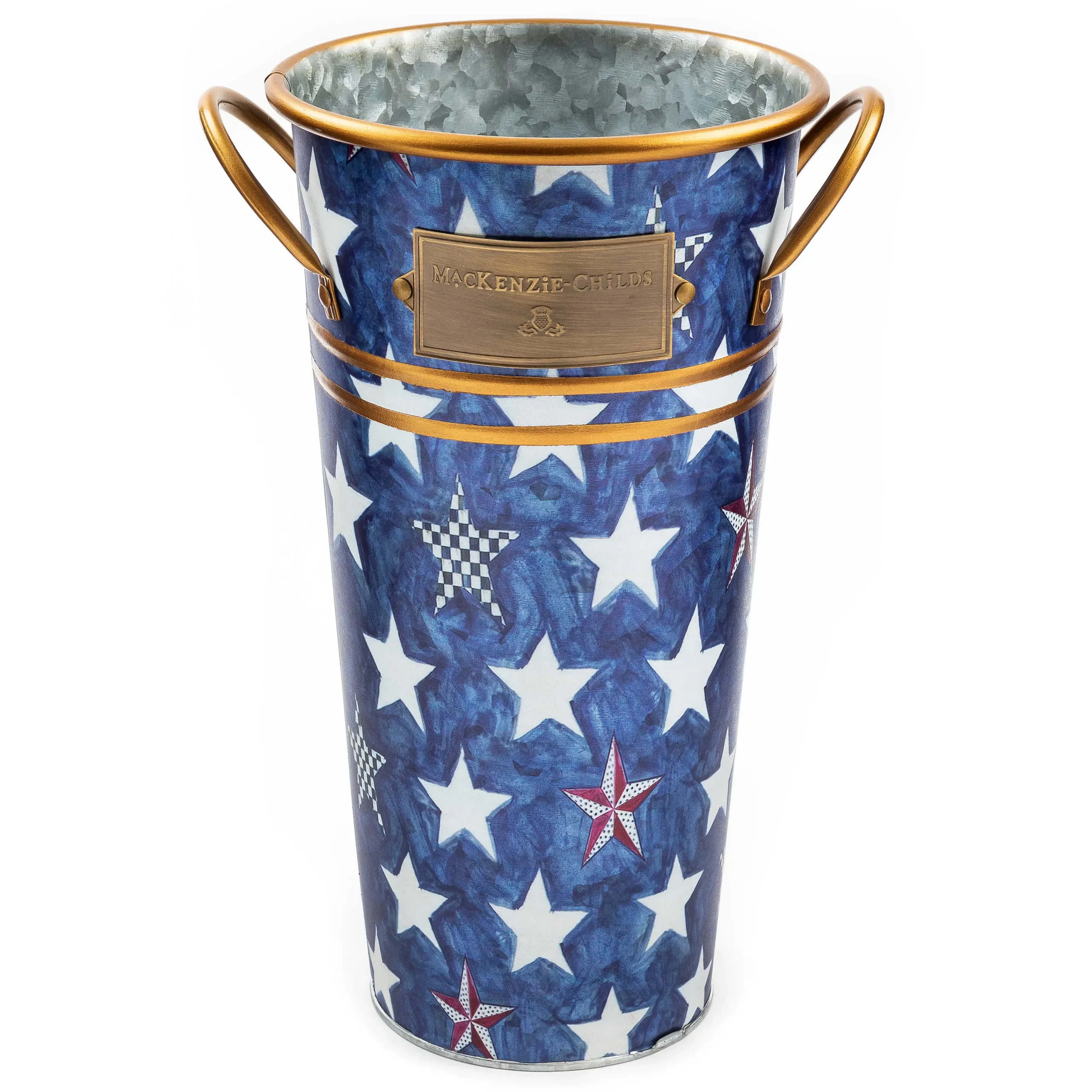 MacKenzie-Childs Royal Star Flower Buckets - Set Of 3* Pots & Planters