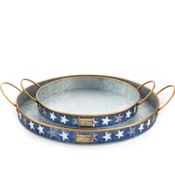 MacKenzie-Childs Royal Star Serving Trays - Set Of 2* Outdoor Entertaining