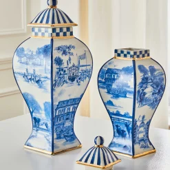 MacKenzie-Childs Royal Toile Ginger Jar - Large* Kitchen Storage & Organization