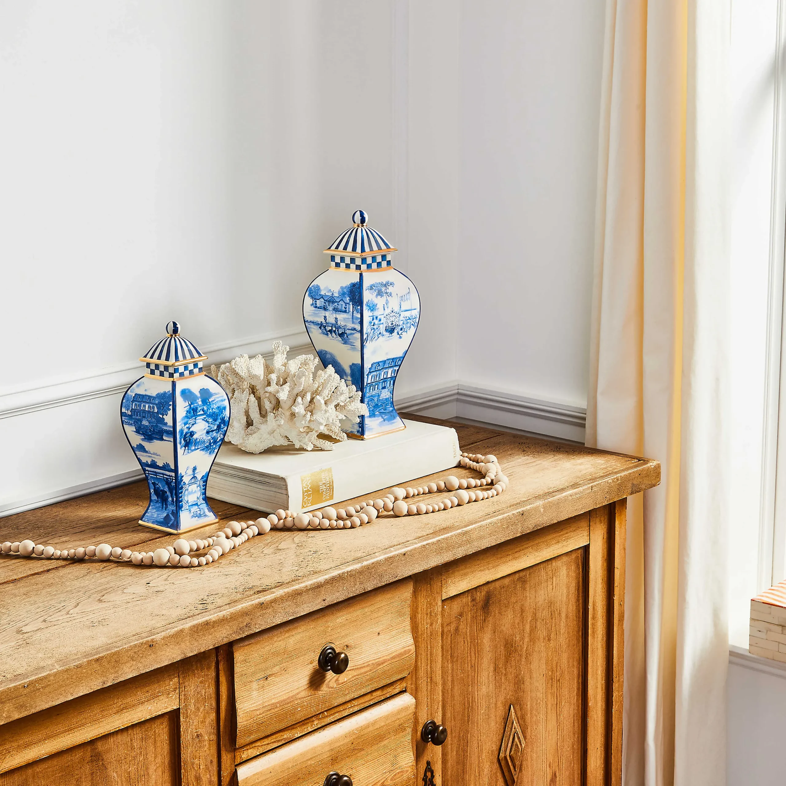 MacKenzie-Childs Royal Toile Ginger Jar - Small* Outdoor Entertaining