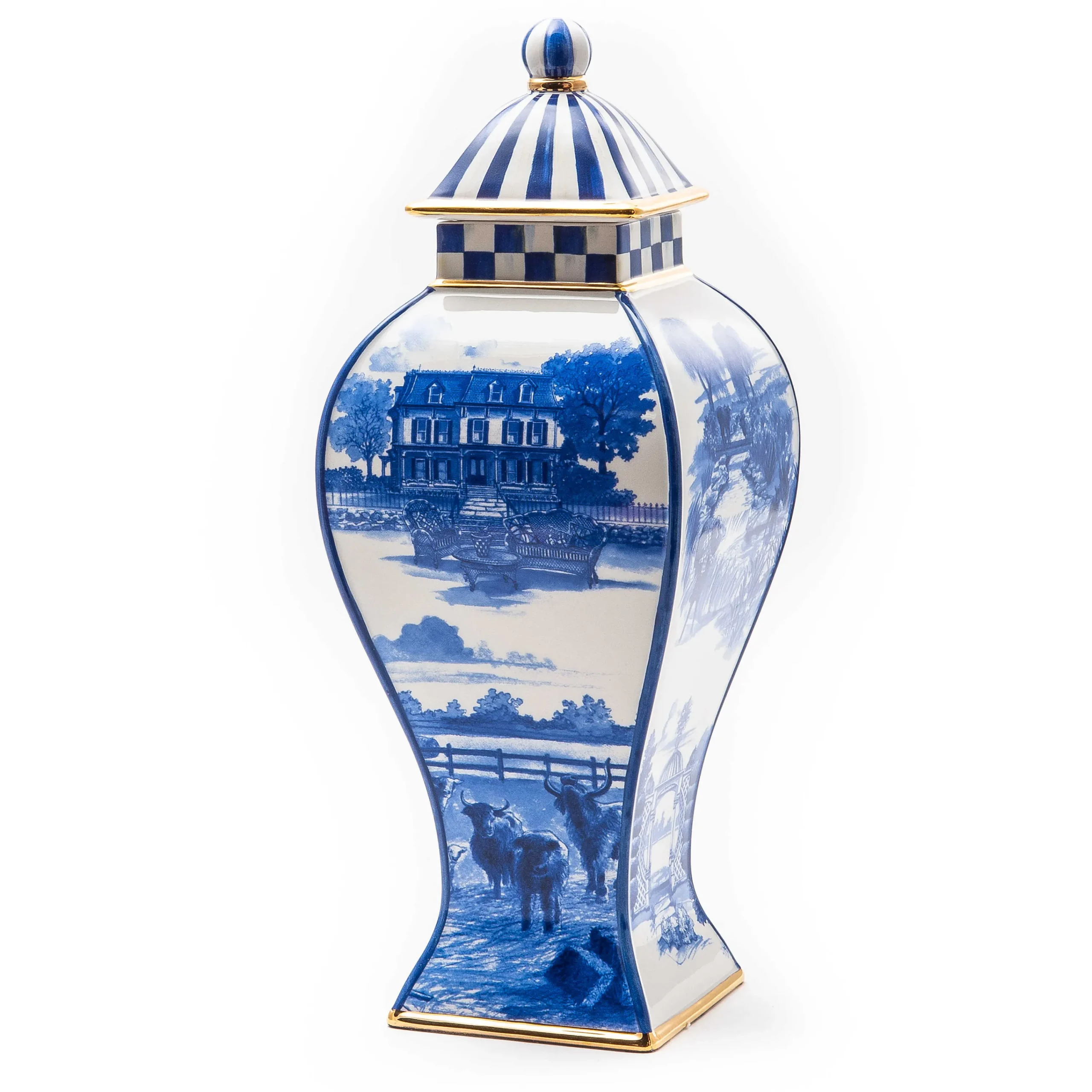 MacKenzie-Childs Royal Toile Ginger Jar - Small* Outdoor Entertaining