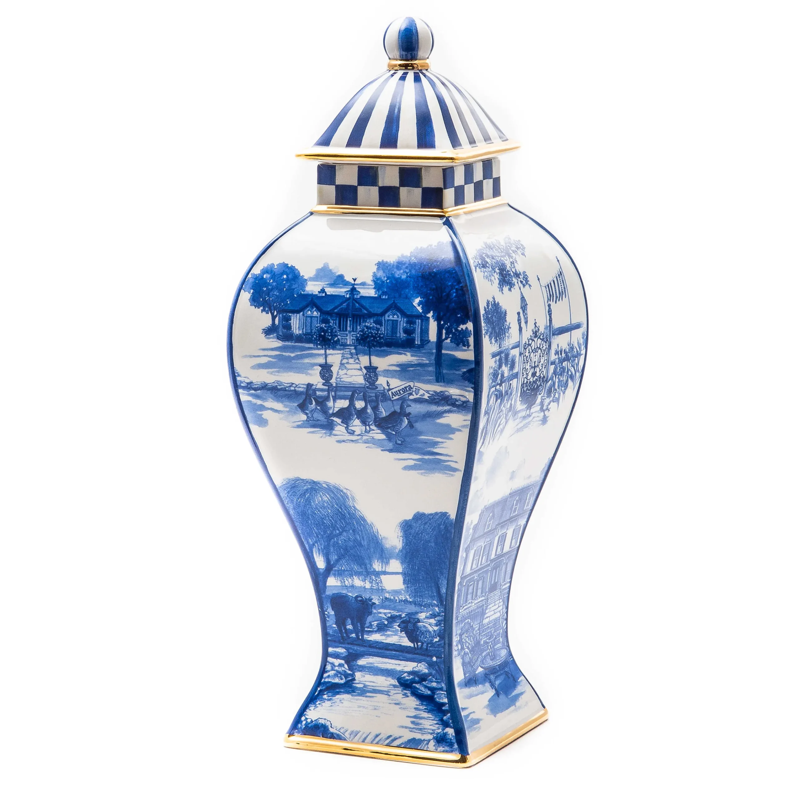 MacKenzie-Childs Royal Toile Ginger Jar - Small* Outdoor Entertaining
