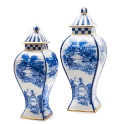 MacKenzie-Childs Royal Toile Ginger Jar - Small* Outdoor Entertaining