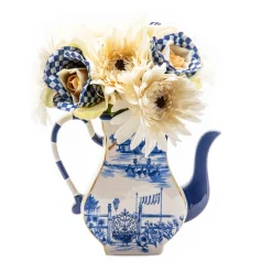 MacKenzie-Childs Royal Toile Teapot Vase* Room Accents