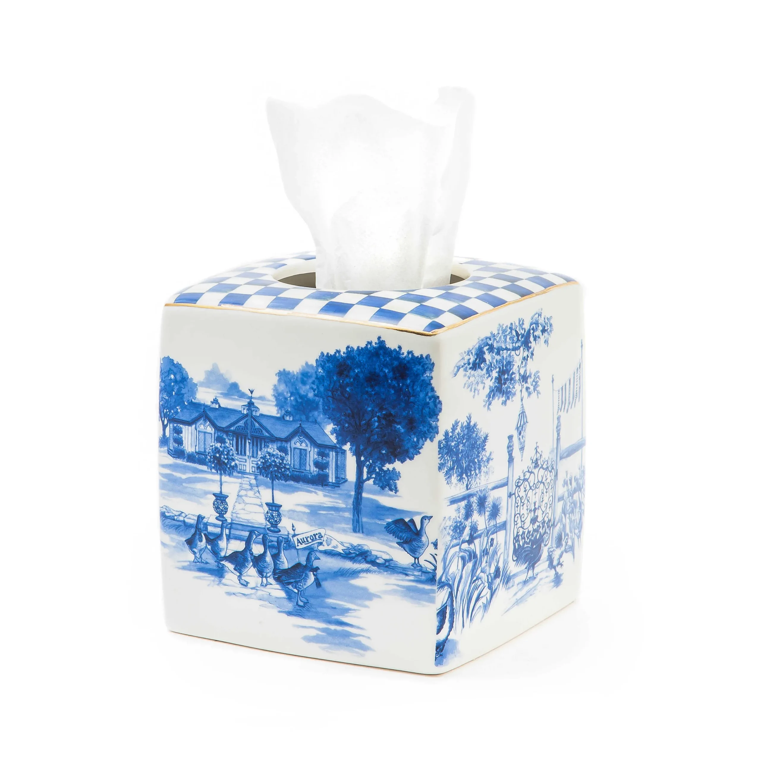 MacKenzie-Childs Royal Toile Tissue Holder* Bed & Bath