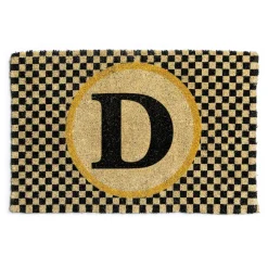 MacKenzie-Childs Single Letter Monogrammed Entrance Mat - D* Outdoor Rugs & Mats