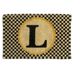 MacKenzie-Childs Single Letter Monogrammed Entrance Mat - L* Outdoor Rugs & Mats