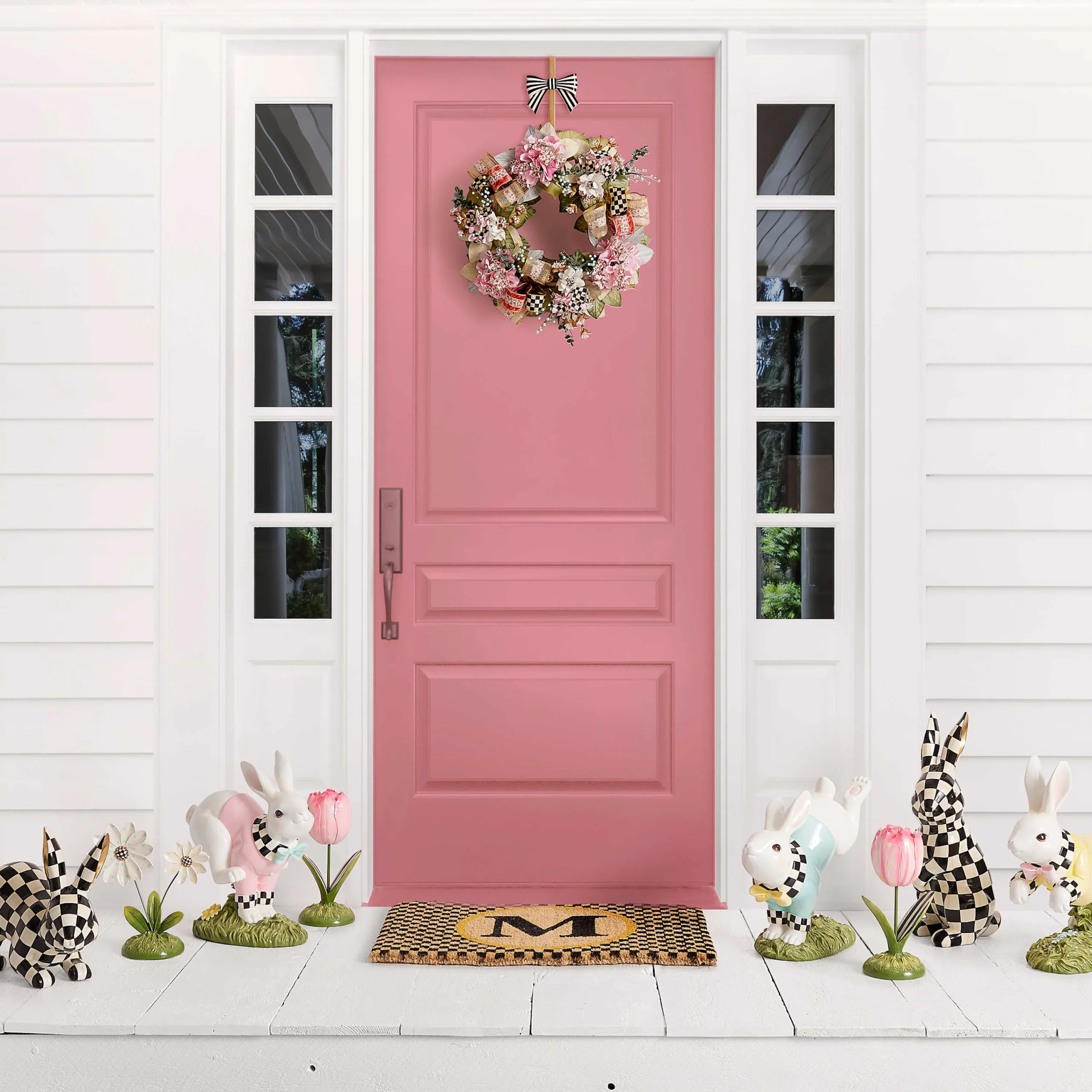 MacKenzie-Childs Single Letter Monogrammed Entrance Mat - M* Outdoor Rugs & Mats