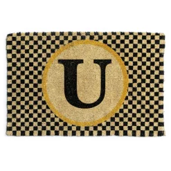 MacKenzie-Childs Single Letter Monogrammed Entrance Mat - U* Outdoor Rugs & Mats