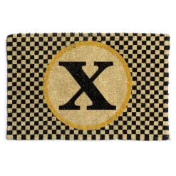 MacKenzie-Childs Single Letter Monogrammed Entrance Mat - X* Outdoor Rugs & Mats