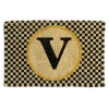 MacKenzie-Childs Single Letter Monogrammed Entrance Mat - V* Outdoor Rugs & Mats