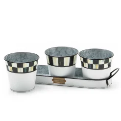MacKenzie-Childs Spectator Galvanized Herb Pots - Set Of 3* Outdoor Decor