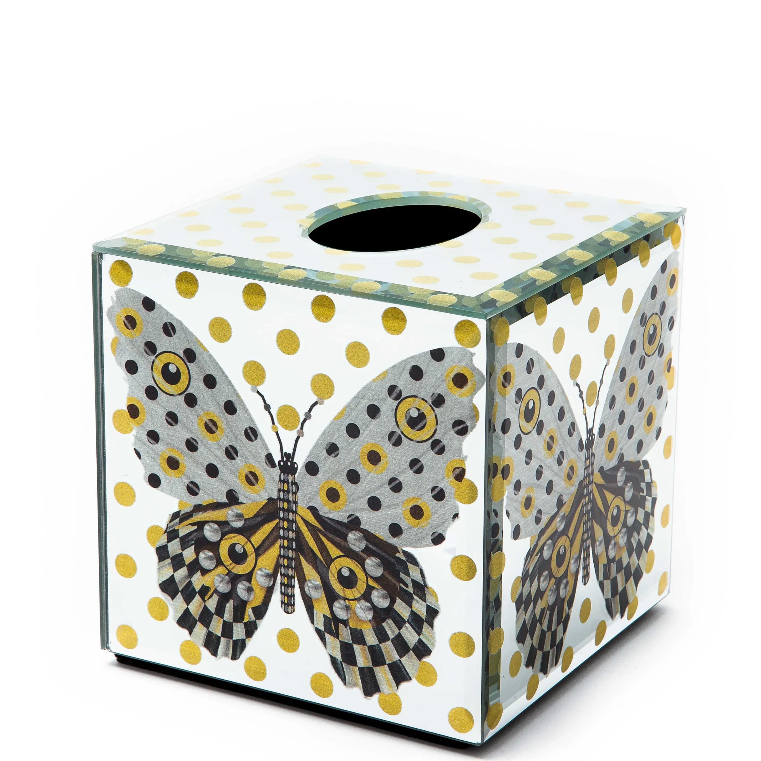 MacKenzie-Childs Spot On Butterfly Boutique Tissue Box Cover* Bed & Bath