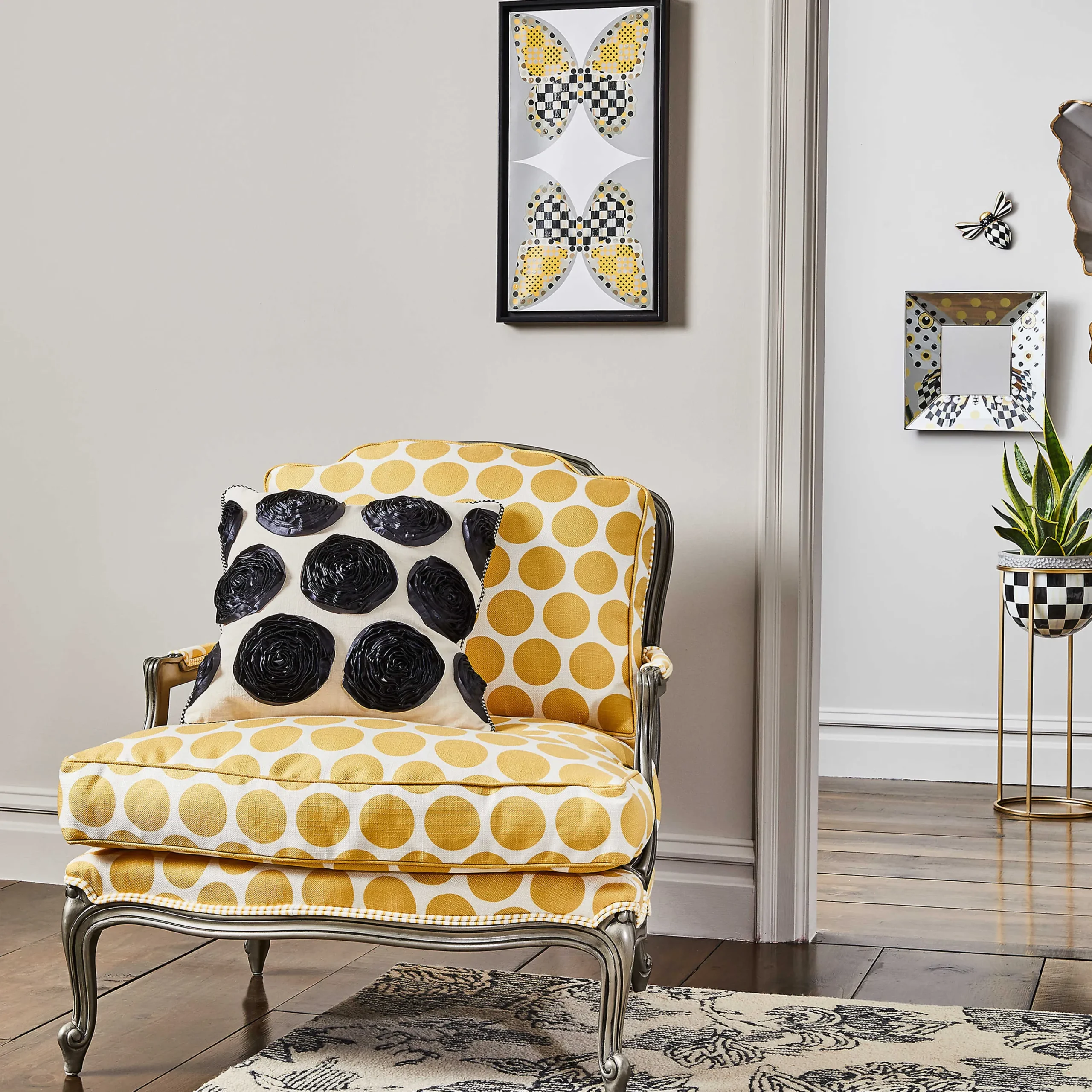 MacKenzie-Childs Spot On Chair - Buttercup* Living Room