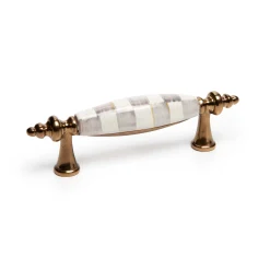 MacKenzie-Childs Sterling Check Drawer Pull - Brass* Room Accents