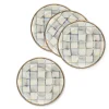 MacKenzie-Childs Sterling Check Enamel Appetizer Plates - Set Of 4* Outdoor Entertaining