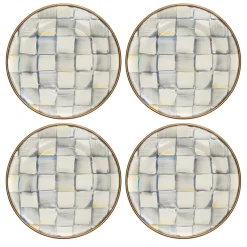 MacKenzie-Childs Sterling Check Enamel Appetizer Plates - Set Of 4* Outdoor Entertaining