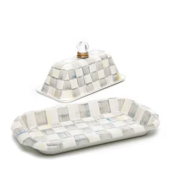 MacKenzie-Childs Sterling Check Enamel Butter Box* Outdoor Entertaining