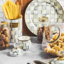 MacKenzie-Childs Sterling Check Enamel Canister - Large* Room Accents