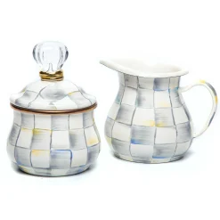 MacKenzie-Childs Sterling Check Enamel Creamer* Outdoor Entertaining