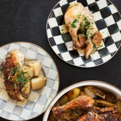 MacKenzie-Childs Sterling Check Enamel Dinner Plate* Outdoor Entertaining