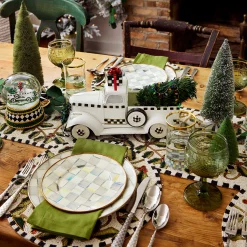 MacKenzie-Childs Sterling Check Enamel Dinner Plate* Outdoor Entertaining