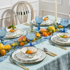 MacKenzie-Childs Sterling Check Enamel Dinner Plate* Outdoor Entertaining