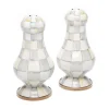 MacKenzie-Childs Sterling Check Enamel Large Salt & Pepper Shakers* Outdoor Entertaining