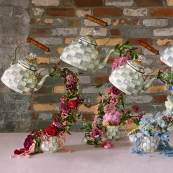 MacKenzie-Childs Sterling Check Enamel Mug* Outdoor Entertaining