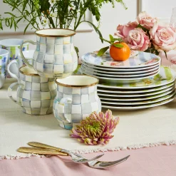 MacKenzie-Childs Sterling Check Enamel Mug* Outdoor Entertaining