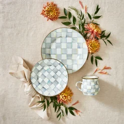 MacKenzie-Childs Sterling Check Enamel Mug* Outdoor Entertaining