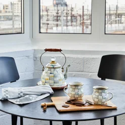 MacKenzie-Childs Sterling Check Enamel Mug* Outdoor Entertaining