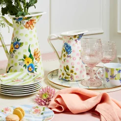 MacKenzie-Childs Sterling Check Enamel Round Tray* Outdoor Entertaining