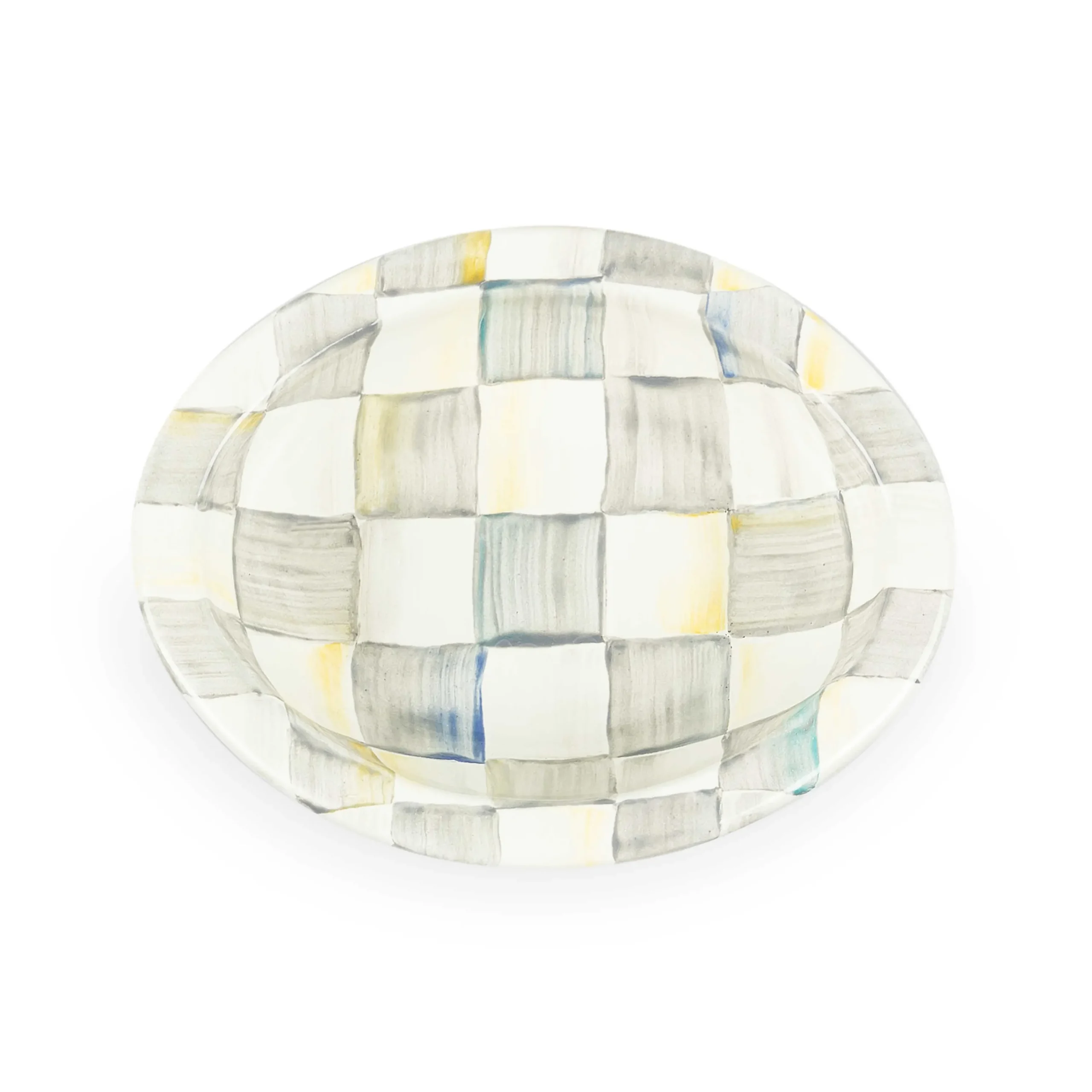 MacKenzie-Childs Sterling Check Enamel Soap Dish* Bed & Bath