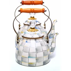 MacKenzie-Childs Sterling Check Enamel Tea Kettle - 3 Quart* Tea Kettles