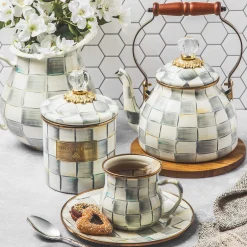 MacKenzie-Childs Sterling Check Enamel Tea Kettle - 2 Quart* Tea Kettles