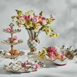 MacKenzie-Childs Sterling Check Great Vase* Room Accents