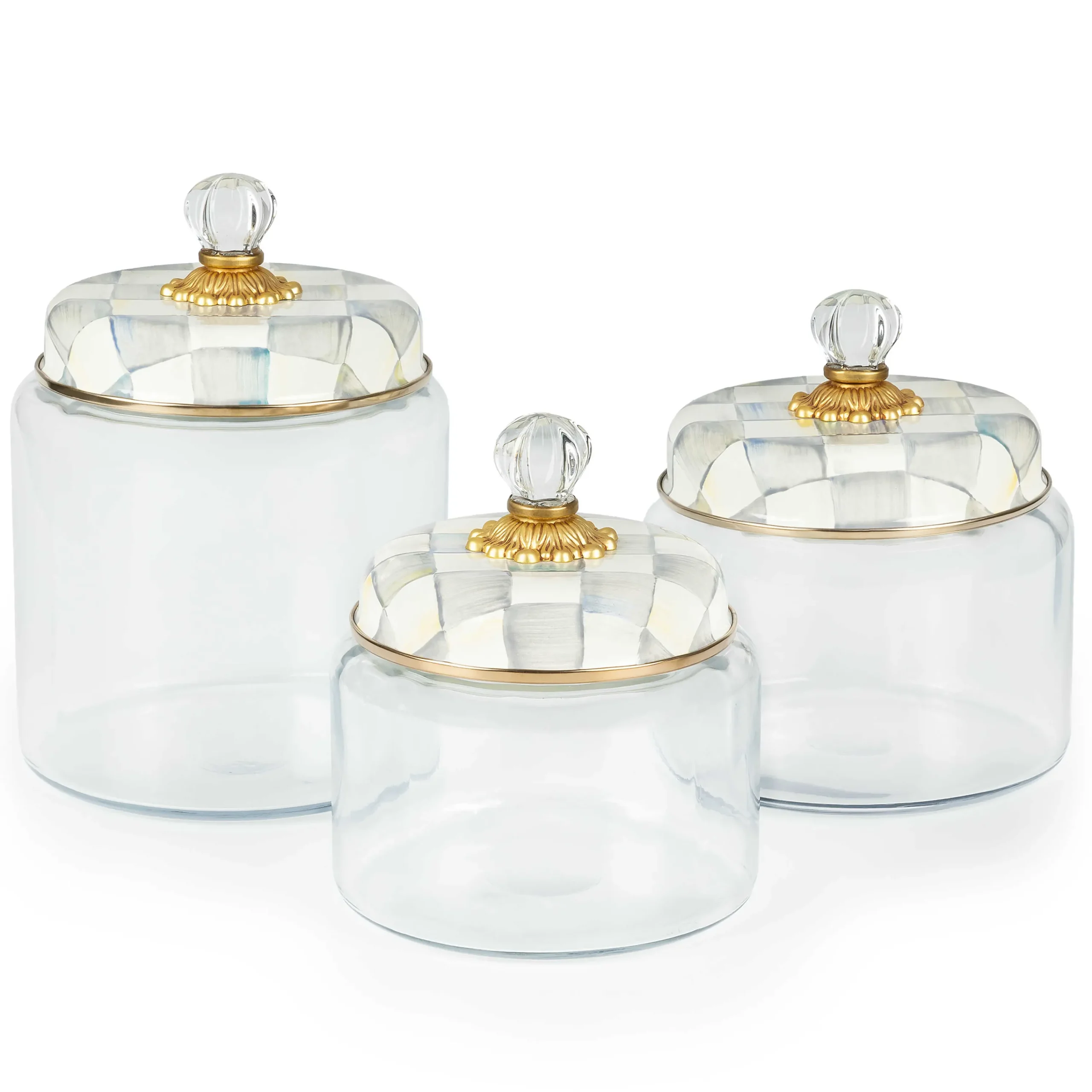 MacKenzie-Childs Sterling Check Kitchen Canister - Medium* Kitchen Storage & Organization