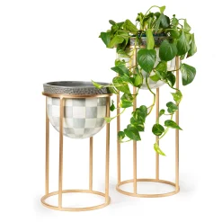 MacKenzie-Childs Sterling Check Plant Stand - Short* Pots & Planters