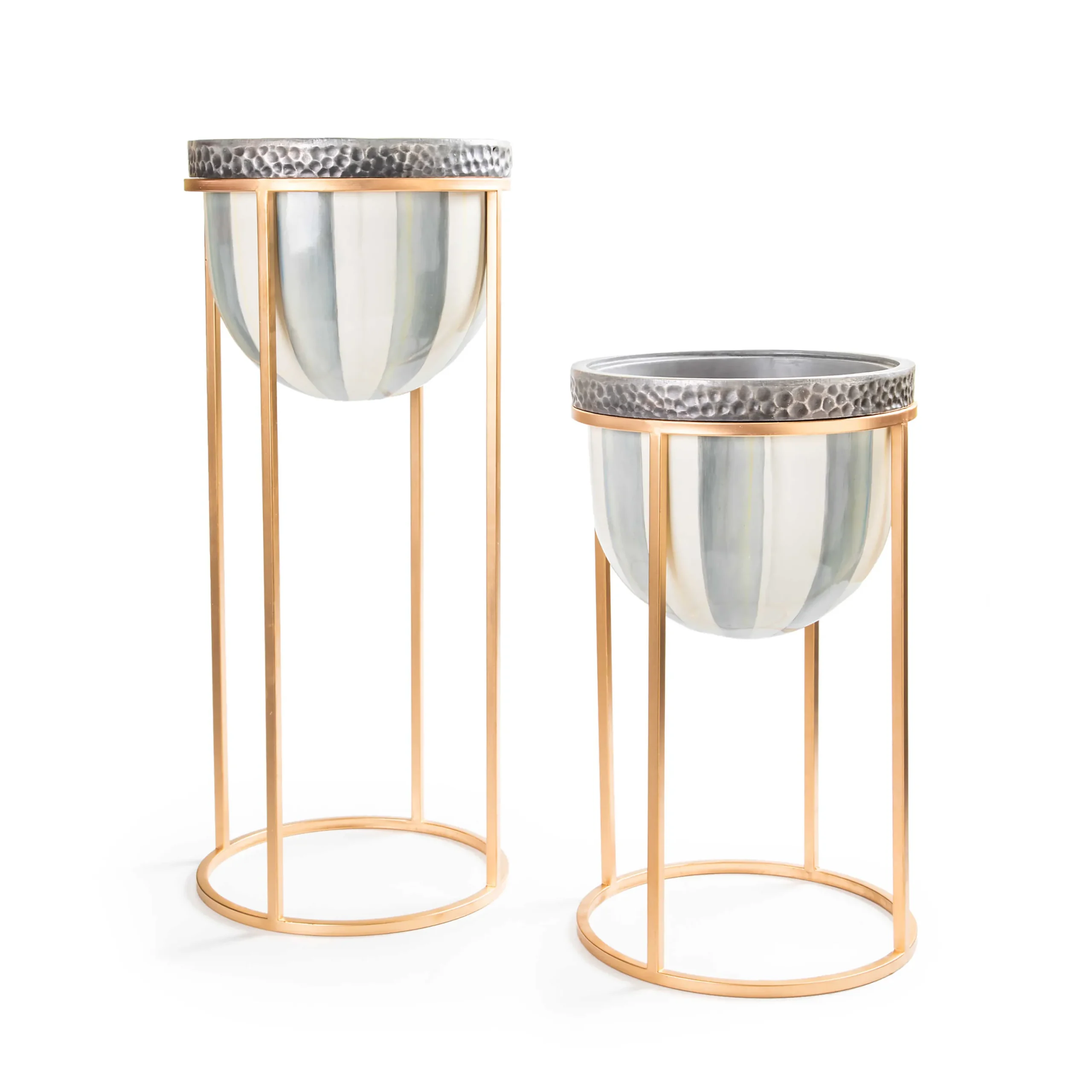 MacKenzie-Childs Sterling Stripe Plant Stand - Tall* Pots & Planters