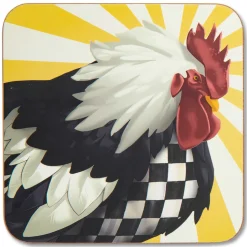 MacKenzie-Childs Sunrise Rooster Cork Back Coasters - Set Of 4* Kitchen & Table Linens