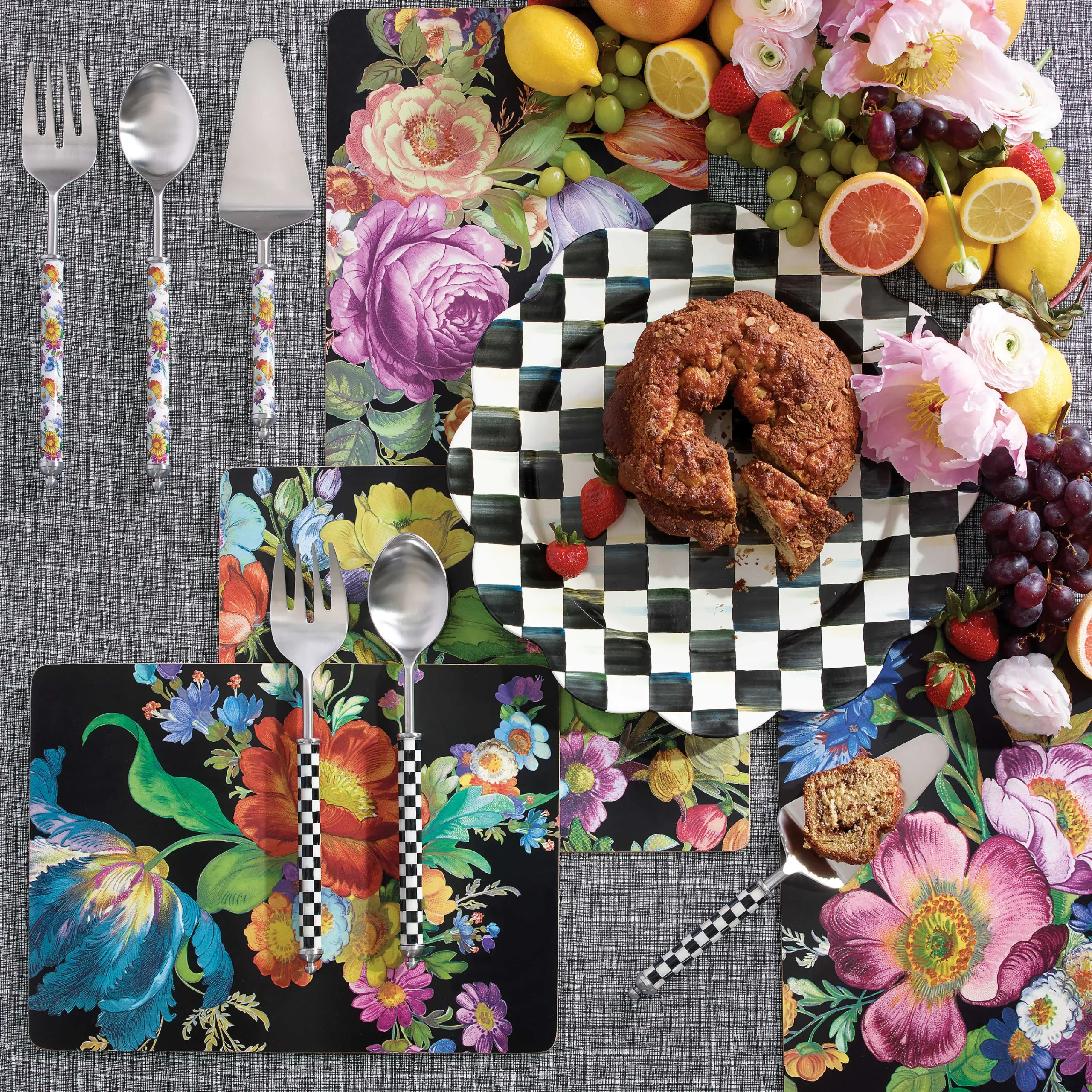 MacKenzie-Childs Supper Club Salad Serving Set - Courtly Check* Outdoor Entertaining